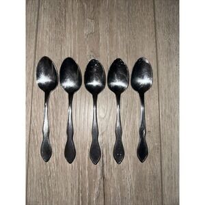 5 PCs Oneida 1881 Rogers‎ Twilight Stainless TEASPOONS 6"